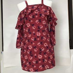 Zoe & Rose ( Big Girl) Floral Cold Shoulder Dress
